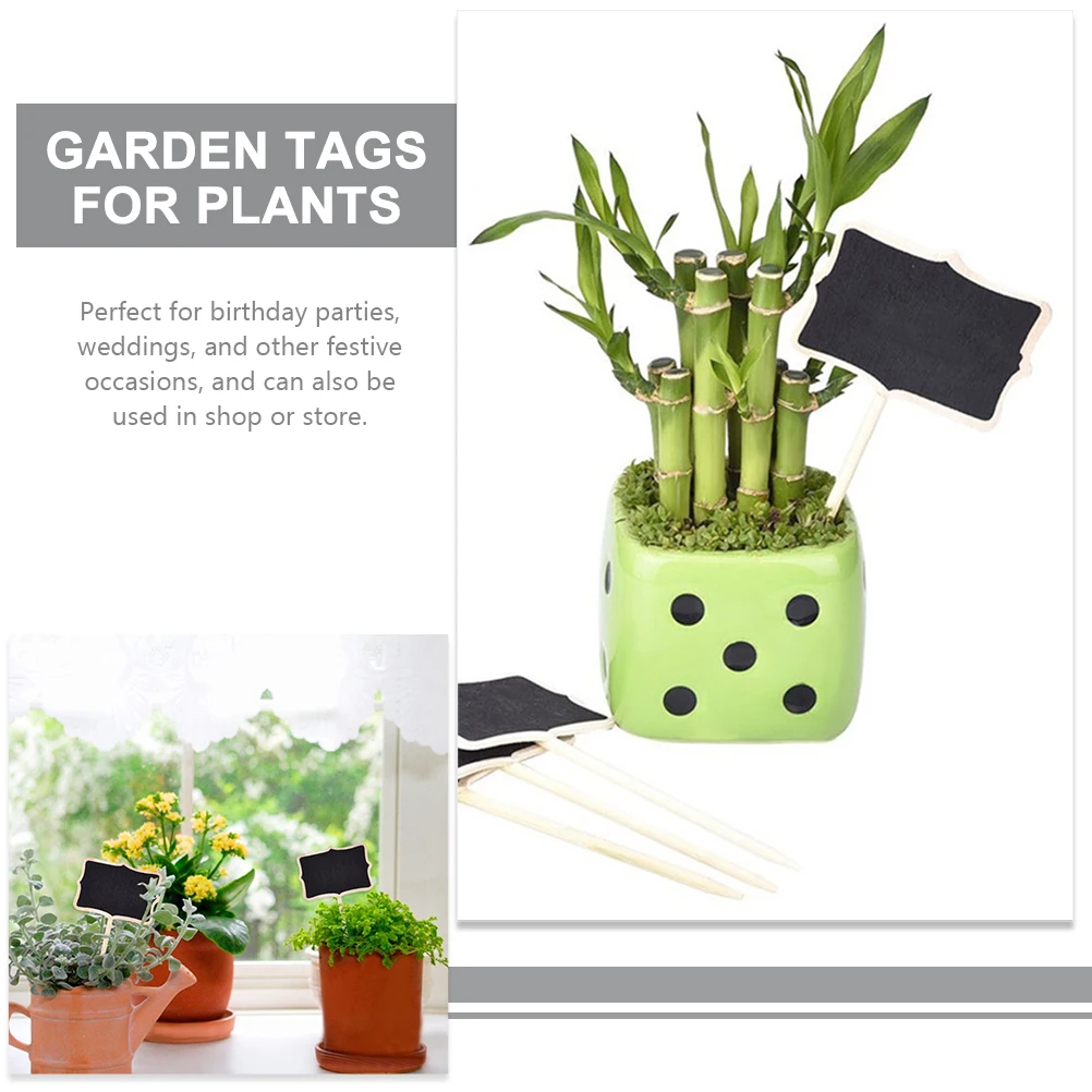 

20pcs Wooden Markers Panels Mini Garden Tags For Plants Blackboard Plant Labels Garden Tags StakesMarkers Display