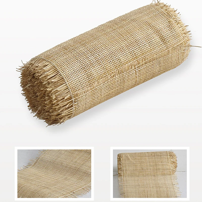 50cm/55cm X 3.9-5.2 Meters Natural Rattan Cane Webbing Roll 2.0mm Checkered Real Indonesian Furniture Bedside Table Material Hot