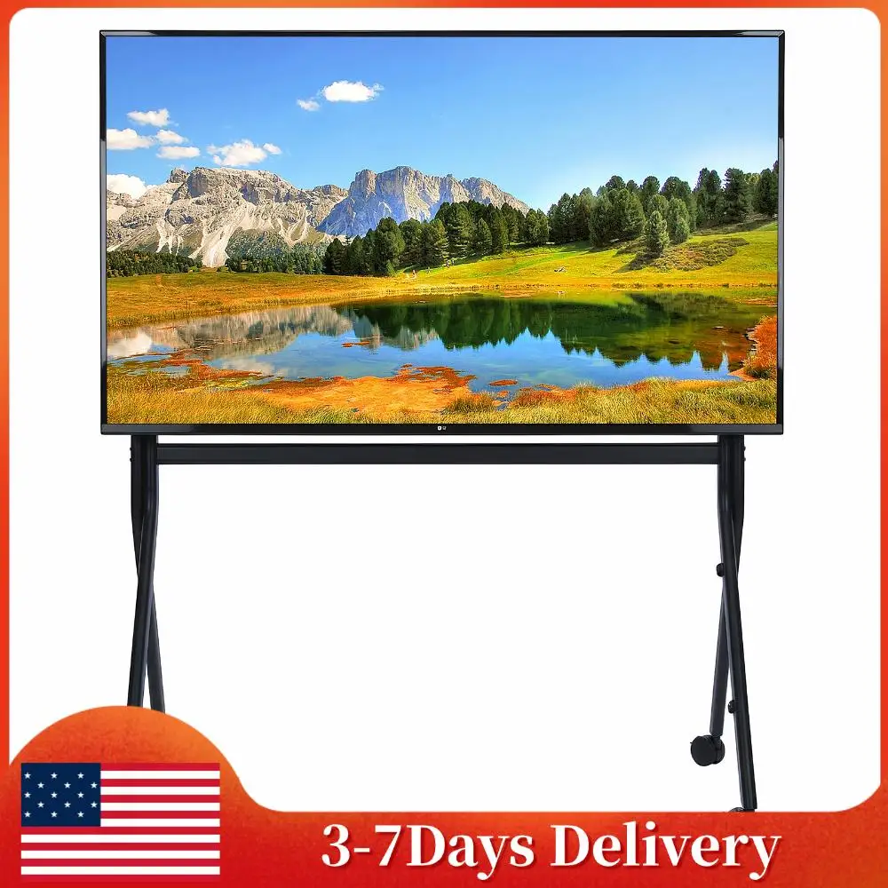 

Усиленная портативная напольная подставка для телевизоров с экранами 86-110 дюймов, портативная подставка для монитора, максимальная нагрузка 485 фунтов/220 кг, с блокирующимися колесами