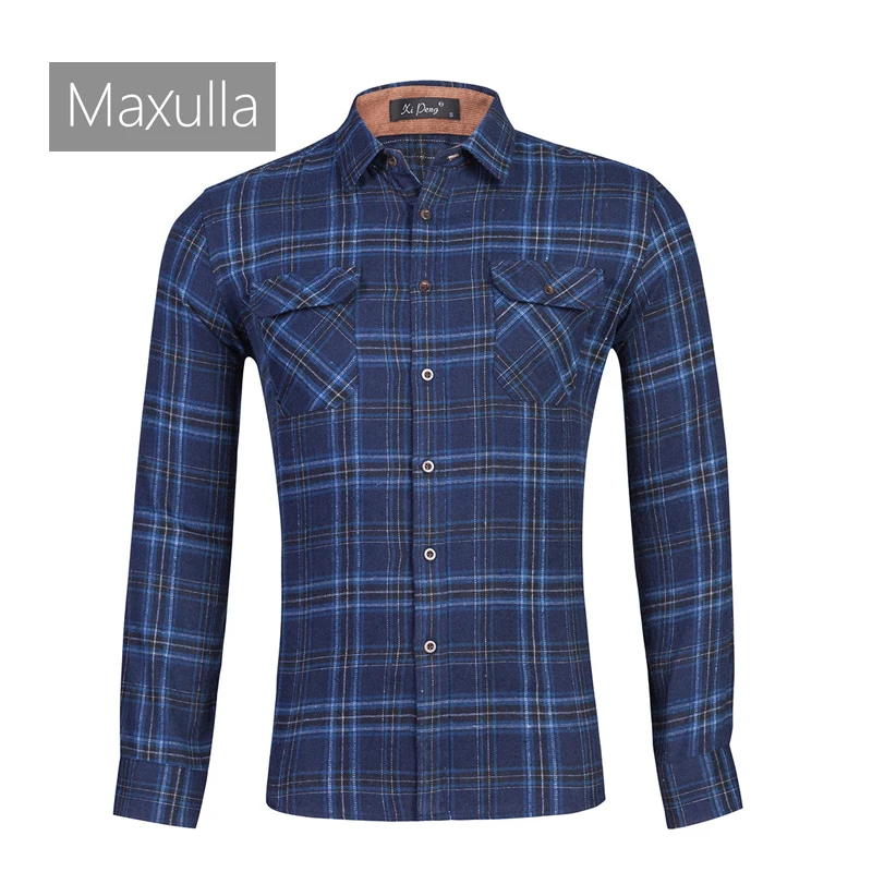 

Spring Autumn Men's Plaid Shirt Outdoor Casual Cotton Long Sleeved Lapel Shirt Fashion Slim Fit Business Shirts Men's Clothing