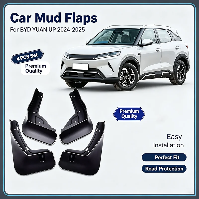 For BYD YUAN UP 2024-2025 4PCS Mud Flaps Splash Guards Front Rear Wheel Fender Mudguards Car Exterior Protection Accessories