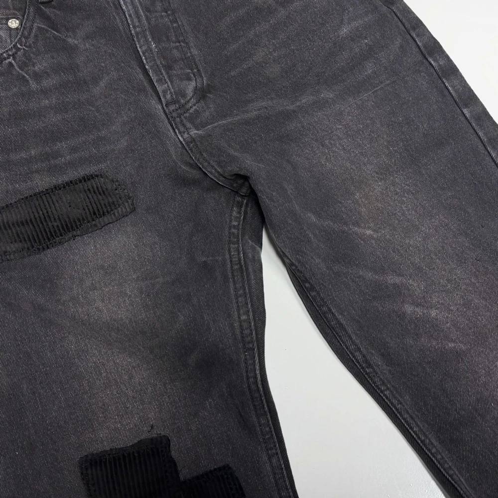 ملابس الشارع الشهير للرجال الهيب هوب التصحيح العمل المتعثرة ممزق فضفاض الجينز ريترو خمر الشارع نمط عادية روك إحياء الجينز #4