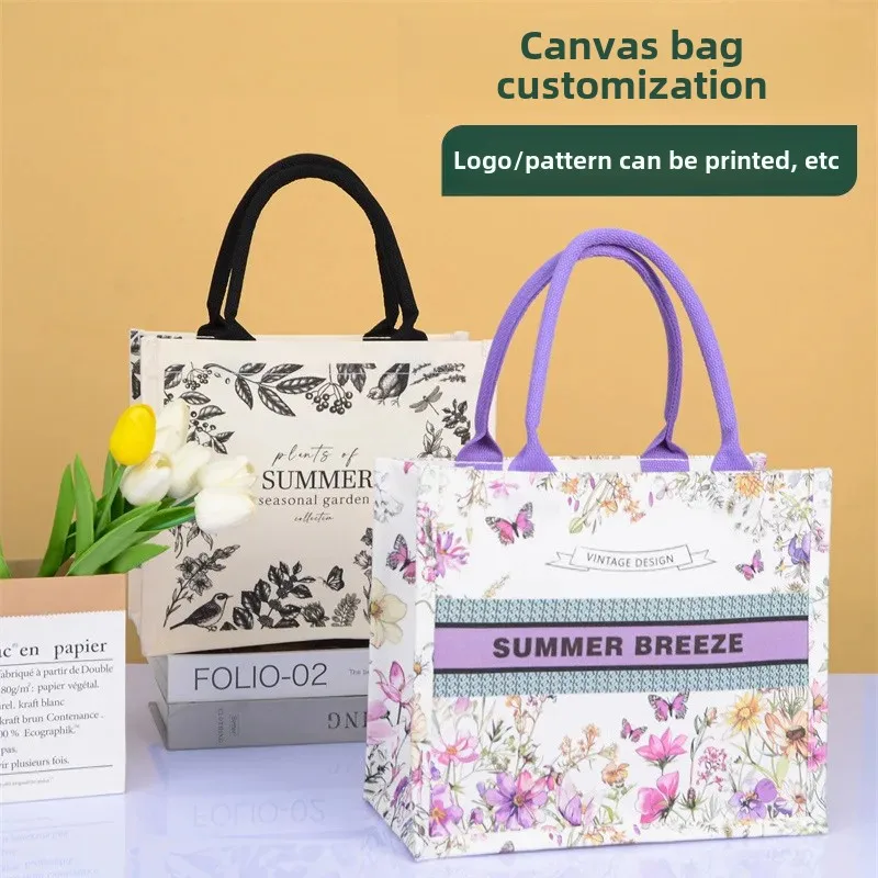 New Fashionable Canva Bag Large Capacity Tote Bag Customizable Logo Canva Pouch Handbag Canva Luggage Bag Customized Gift Bag #2