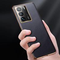 Coque For ZTE Axon 40 Ultra 5G Plating Carbon Fiber Shockproof Phone Case For Axon 40 Ultra A2023P Ultra Slim Phone Cover Fundas
