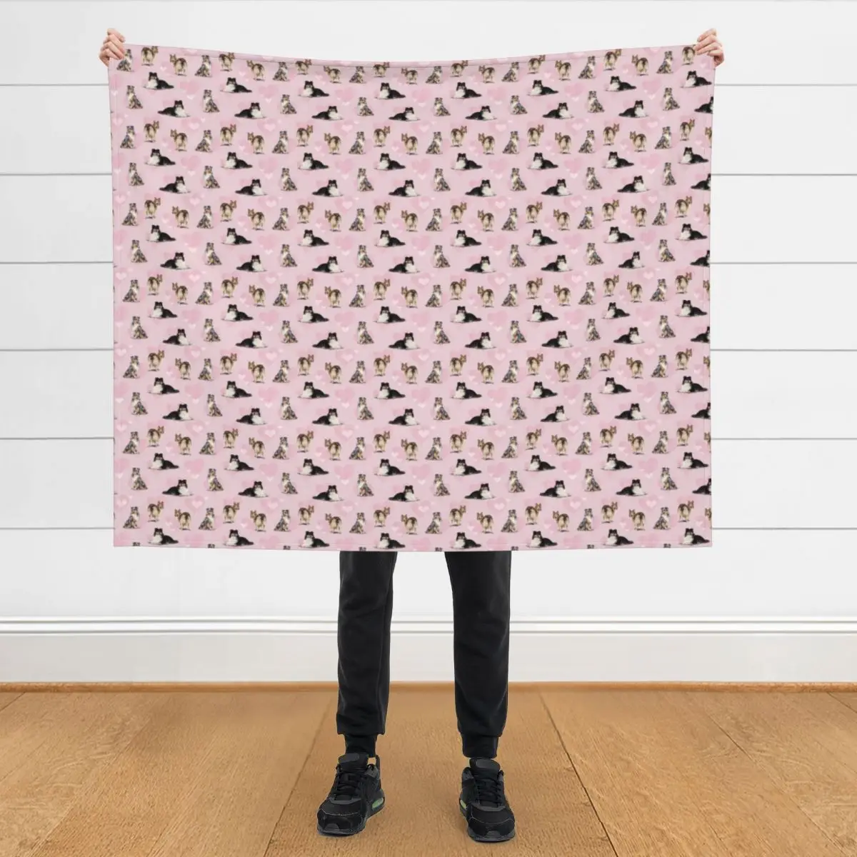 

The Shetland Sheepdog Sheltie in Pink Throw Blanket Moving warm winter Extra Large Throw Blankets