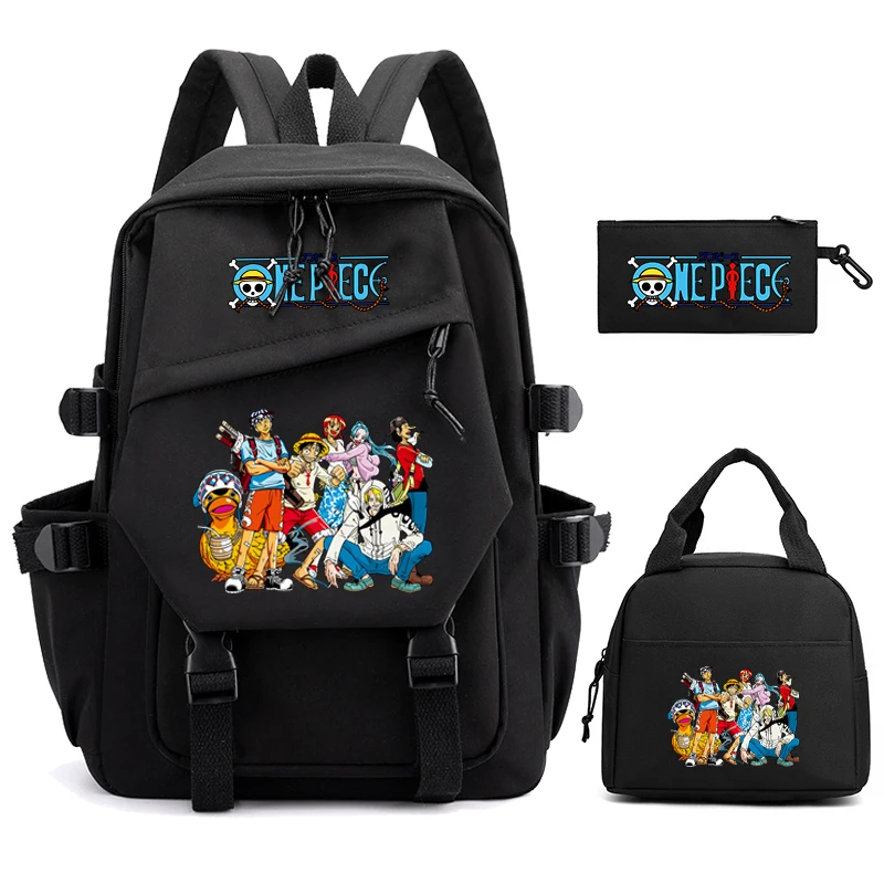 3Pcs/set One Piece Backpack for Boy Girl School Student Teenager Book Bags with Lunch Bags Women Rucksack Travel Mochila Escolar