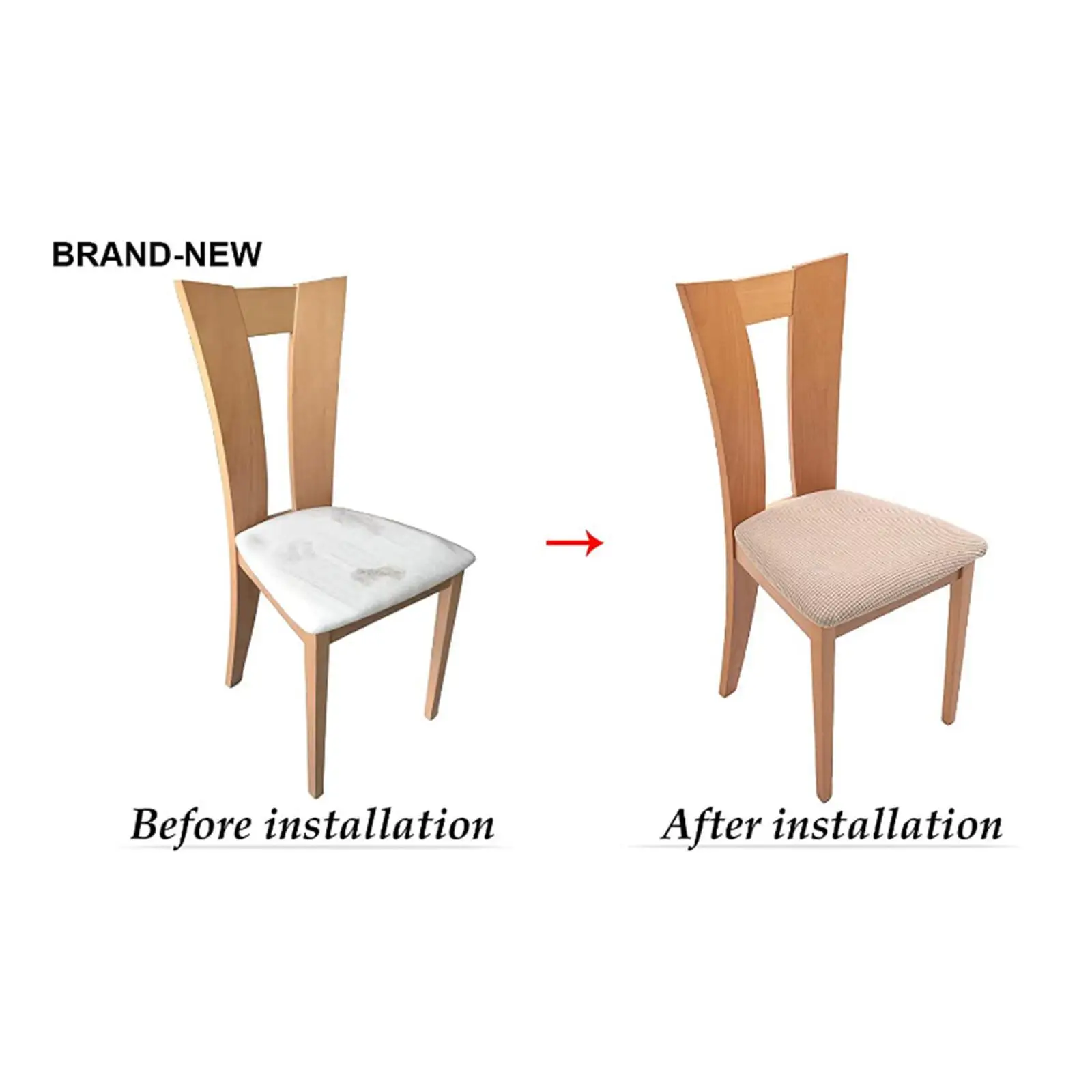 Stretch Chair Seat Cover Removable Protector Elastic Slipcover for Dining Room Hotel Bar Stool Chairs