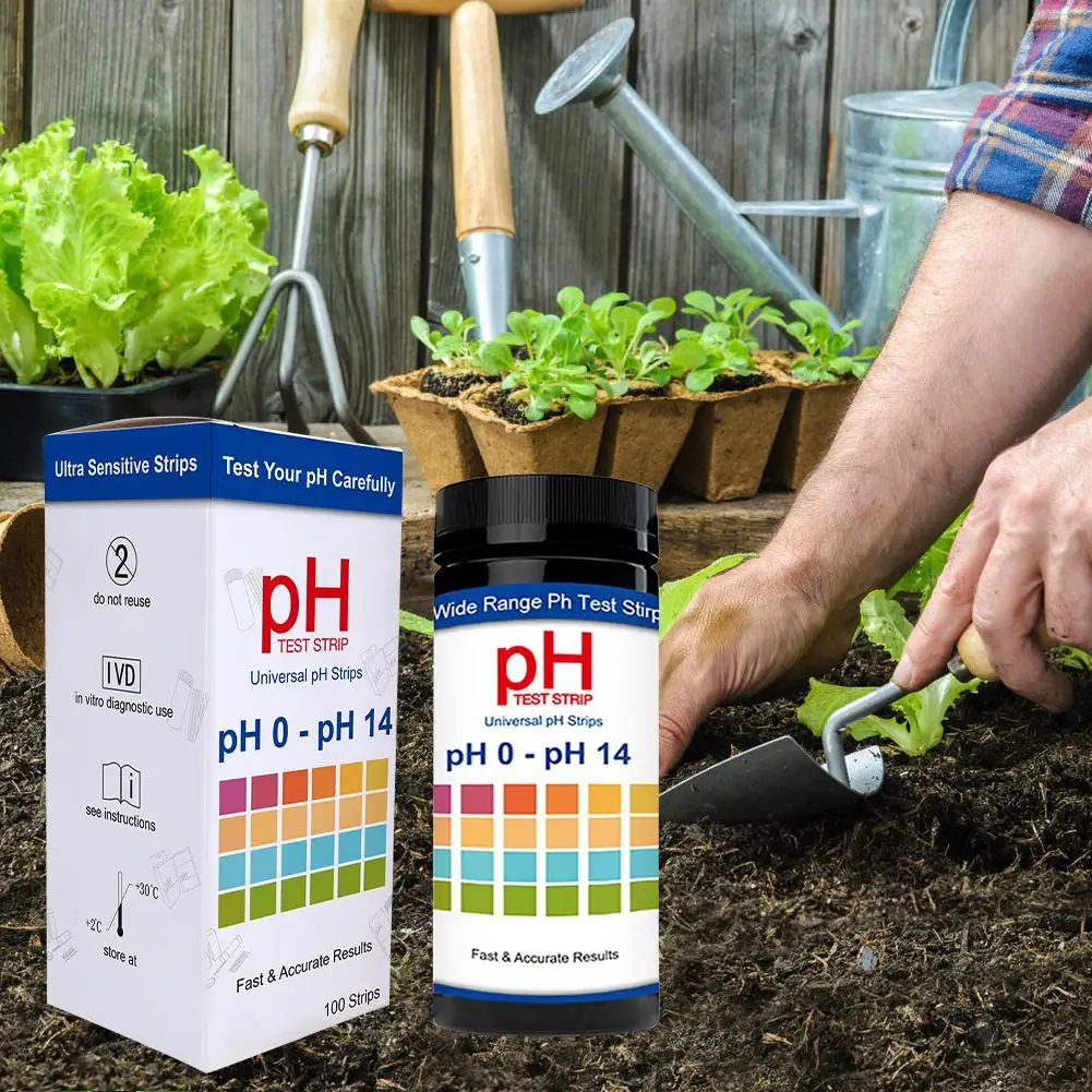 100x التربة متر مختبر درجة الحموضة المياه الرطوبة ضوء اختبار متر عدة حديقة المروج النباتات حموضة التربة شرائط الاختبار أداة الاختبار #2