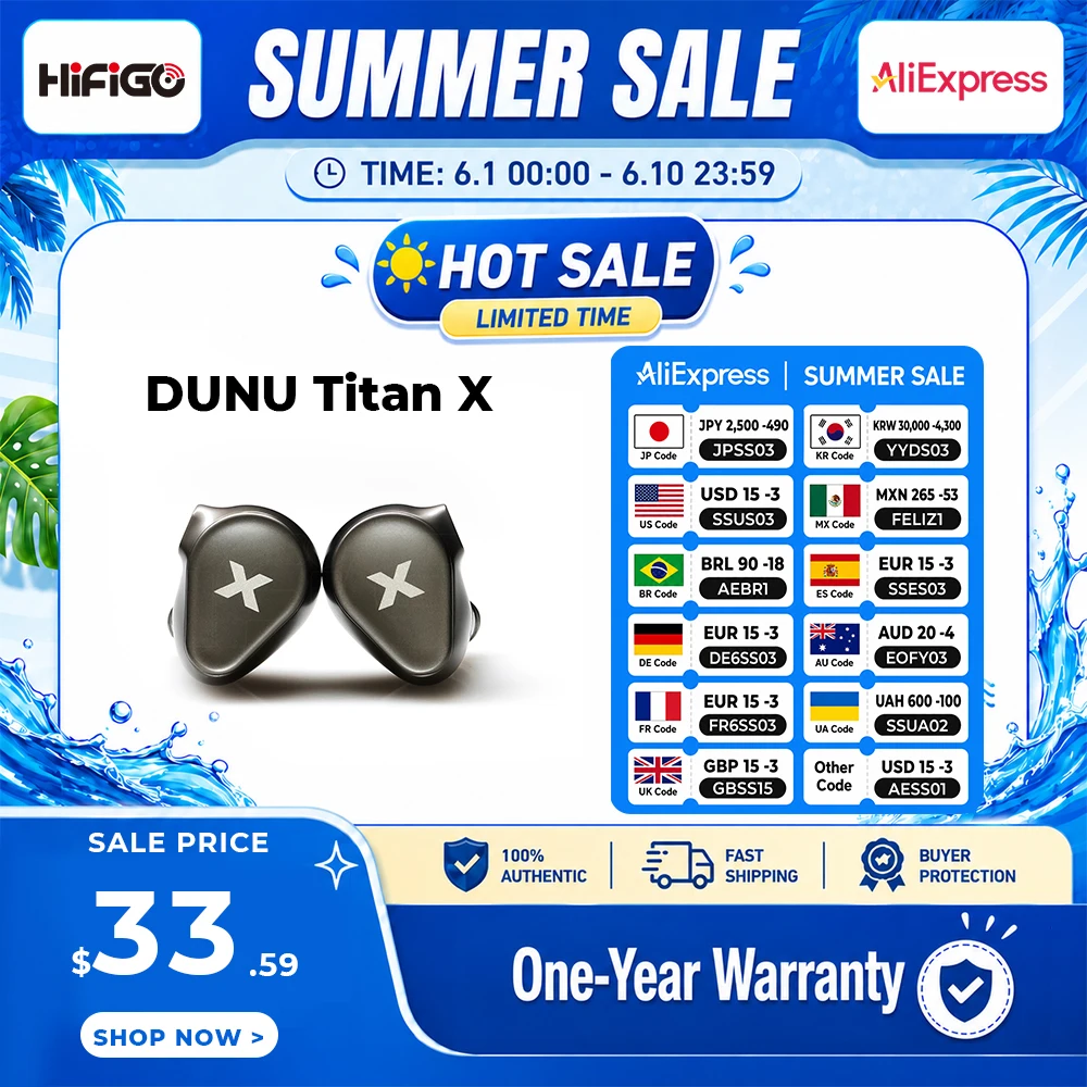 DUNU Titan X HiFi IEM Earphones Dual Magnetic Dynamic Driver Metal Alloy Housing 3.5mm/TypeC Mic Earbuds For Audiophile Gaming