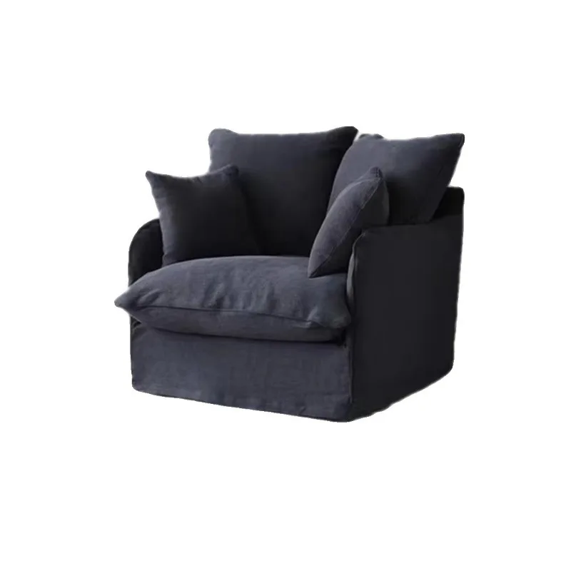 Small apartment sofa living room single simple bedroom apartment fabric sofa Nordic wide lazy can lie down and sleep