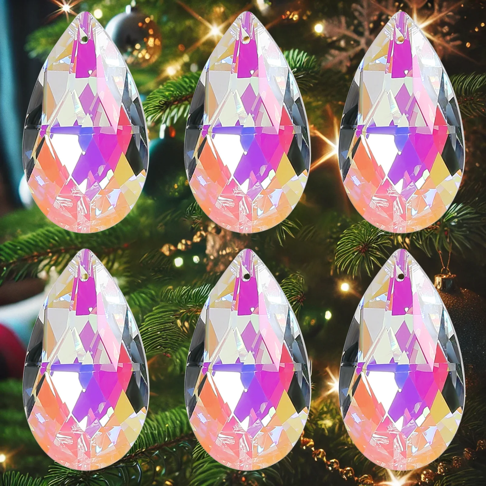 50mm AB Color Crystal Suncatcher Prisms Chandelier Parts Rainbow Maker Hanging Garden Garlands Decor Car Pendant DIY Jewelry