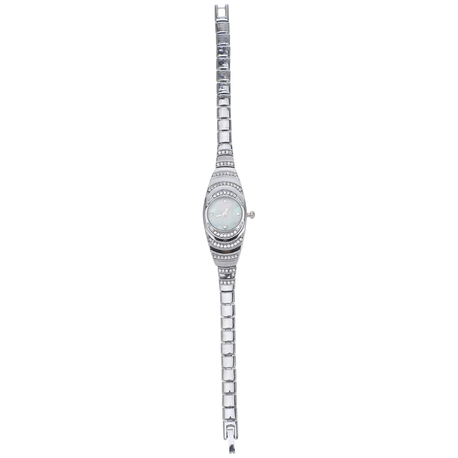 

Zinc Alloy Diamond Decor Watch for Women Stylish Quartz Bracelet Wrist Lady Watch Durable Comfortable Modern Gift