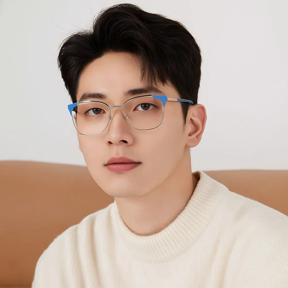 

Trendy Lightweight Anti Blue-lay Eyewear Alloy Costume Accessory Cat Eye Glasses Thin-frame PC Women Plain Glasses Outdoor