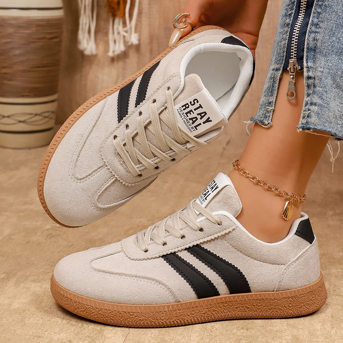 Woman Shoes Green Trend Casual Sneakers Comfort Lace Up Flats Tennis Shoes Breathable Walking Jogging Shoe Zapatillas De Mujer