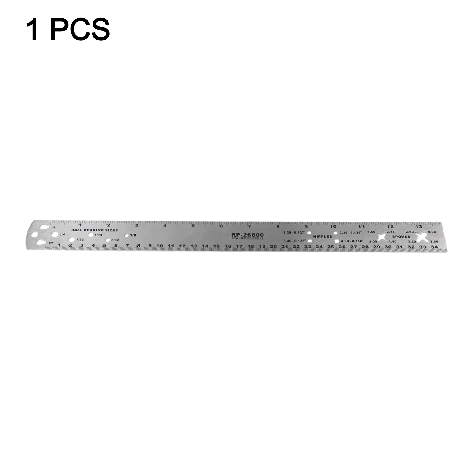 34cm Stainless Steel Spoke Length Measuring Ruler With Diameter Gauge For Hub Axle Positioning And Bicycle Wheel Building Tool