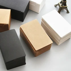 100 Sheets Cardstock Blank Kraft Paper Card Black White Cards For Message Notes DIY Handcraft Journal Word Bookmark Card
