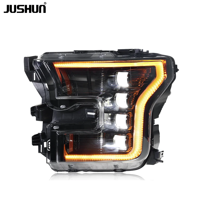 JUSHUN 2015-2020 For Ford F-150 SVT RAPTOR Headlight Assembly New Condition Auto Four Lenses Car Headlamp Factory Wholesale