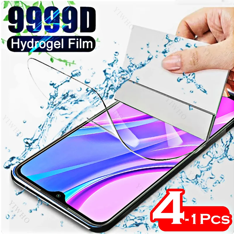 4-1psc Front Cover Hydrogel Film for Xiaomi Redmi 9 9A A 9C C 9T T 9i I Sport Power Screen Protector Protective Transparent Film