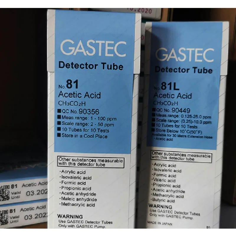 

Japan GASTEC Acetic Acid CH3CO2H Gas Detection Tube Model 81, 81L Detection Test Tube