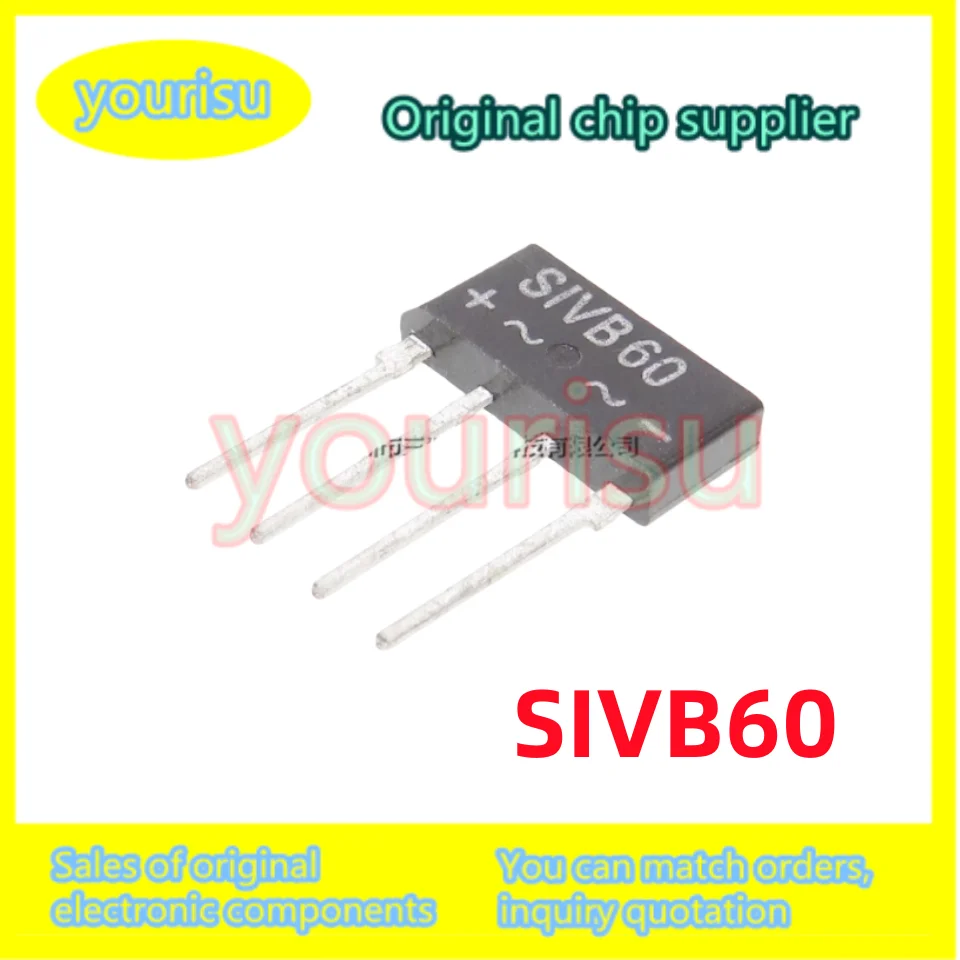 10Pcs/Lot Original SIVB60 S1VBA60 Single Phase Rectifier Bridge Stack Square Bridge SIP4 Through-hole 1A 600V
