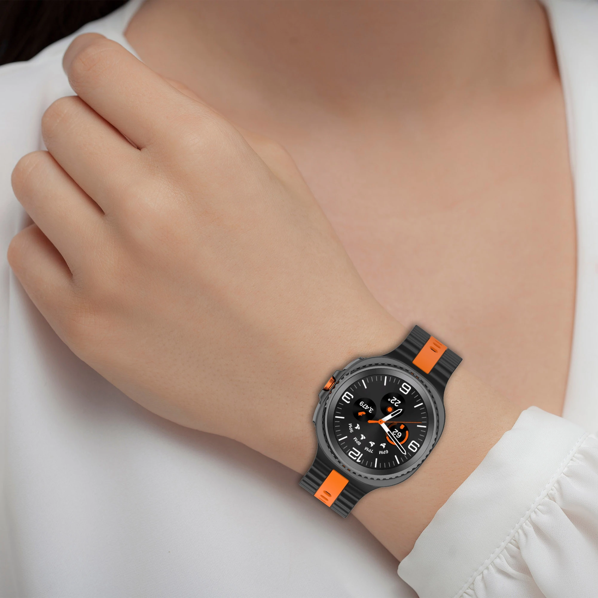 No Gaps Silikonarmband für Samsung Galaxy Watch 8 44 mm 40 mm Original atmungsaktives Armband für Galaxy Watch 8 Classic 46 mm Armband