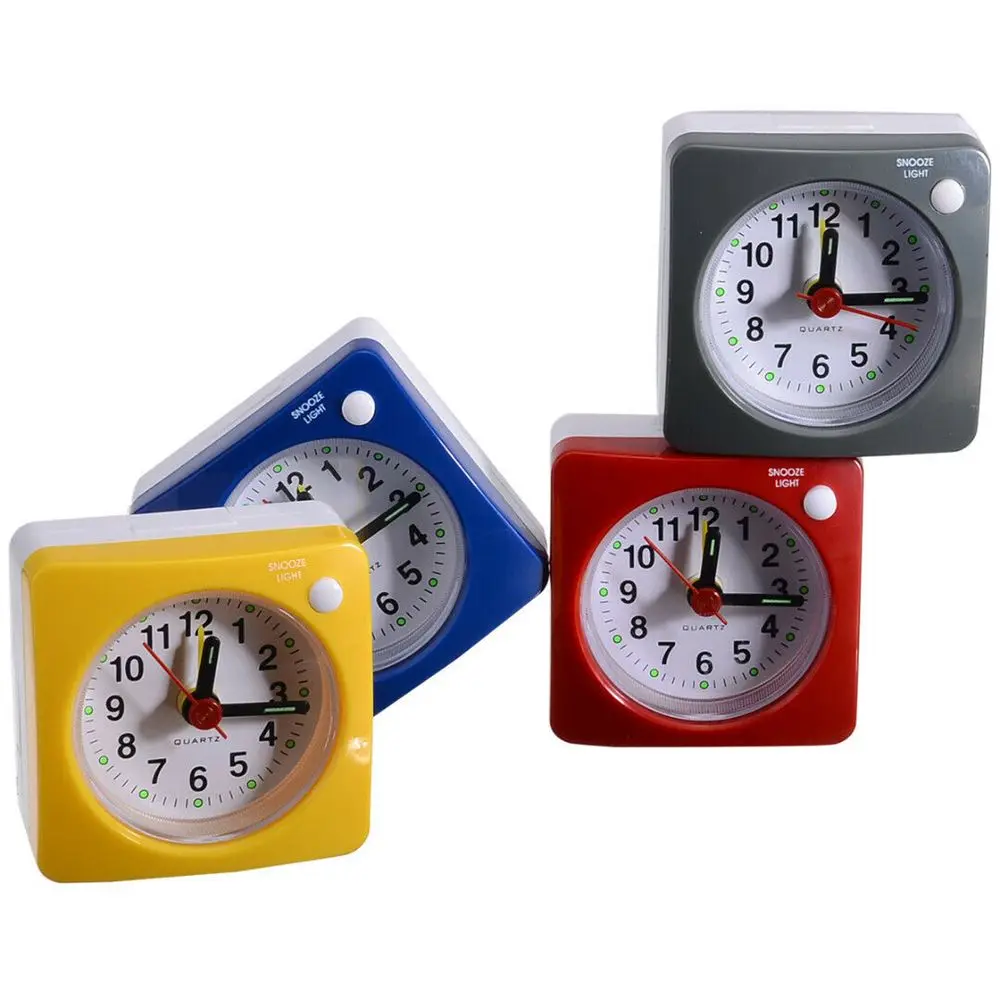 Quartz Alarm Clock With Night Light No Tick Snooze Silent Small Bedside Clocks