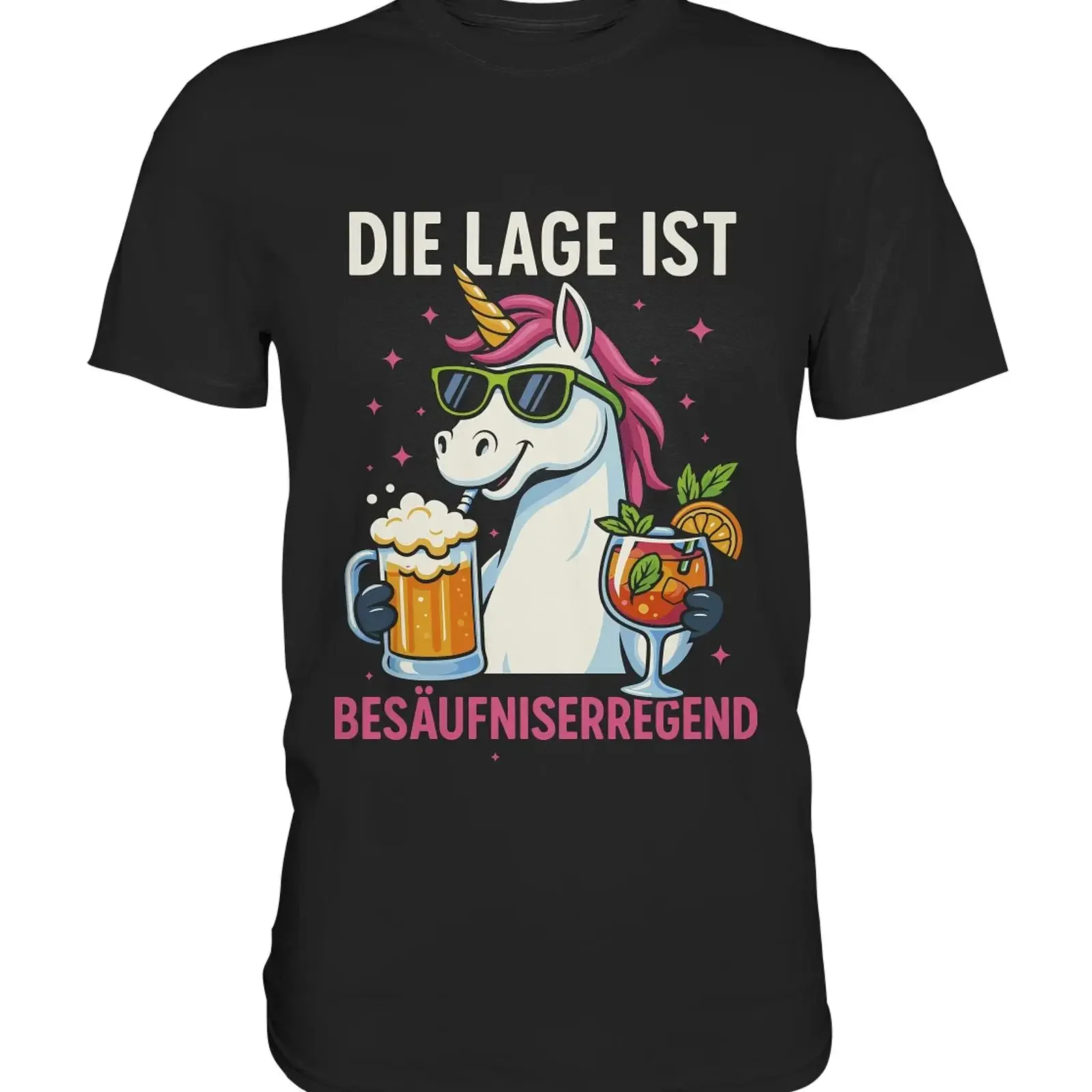 Einhorn-T-Shirt mit lustigem Slogan, Partyspaß für Frauen und Männer, Vintage-Washed Streetwear, Designerkleidung, grafisch, bequem