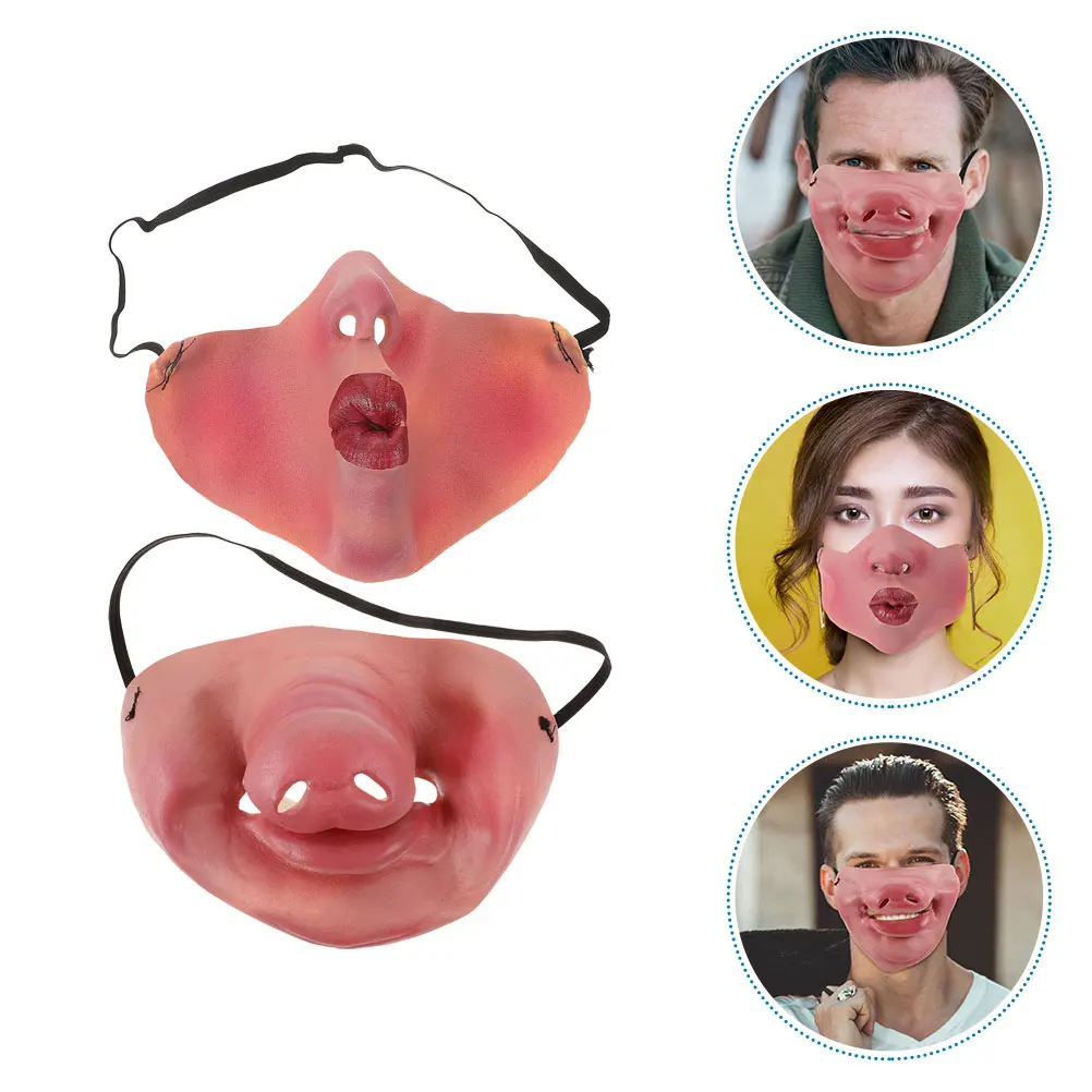 

1 Set Halloween Pig Nose Half Face For Adults Latex Masquerade Costume Funny Animal Cosplay Party Cute Piggy Design Scary Mardi