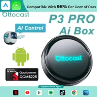 OTTOCAST P3 Pro Ai Box inalámbrico Carplay Android Auto adaptador Ai Voice QCM 6225 caja de vídeo para Benz Audi Kia Hyundai VW Toyota