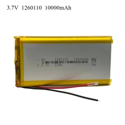 3.7V 10000mAh 1260110 Polymer Lithium Battery/lithium Ion Battery for Power Bank,GPS,100% Real Capacity