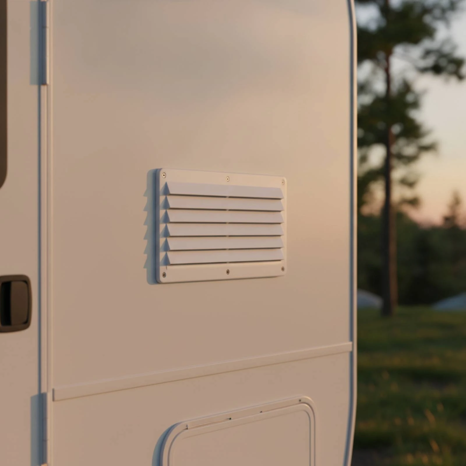 RV Vent Cover with Screws Weatherproof Louvered Exhaust Grille Louvered Vent Cover Easy to Install Low-Profile