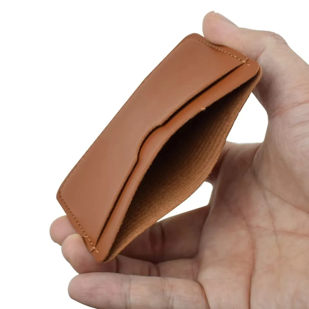 Ultra Slim PU Leather Card Holder Smooth Texture Portable Lightweight Credit Card Case Compact Mini Bank Card Holder