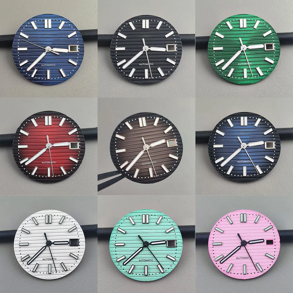 NH35 dial 30.5mm Nautilus dial Watch S dial green luminous dial Suitable for NH35 movement watch accessories Watch repair tool