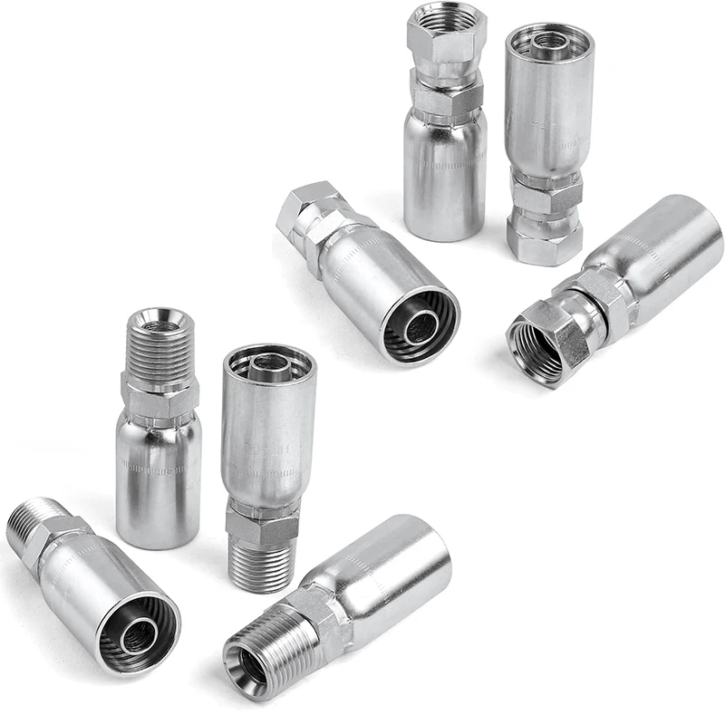 Conector de Manguera Hidráulica con Rosca Hembra JIC de 3/8 Pulgadas y 37 Grados o Conector de Manguera Hidráulica con Rosca Macho NPT de 3/8 Pulgadas