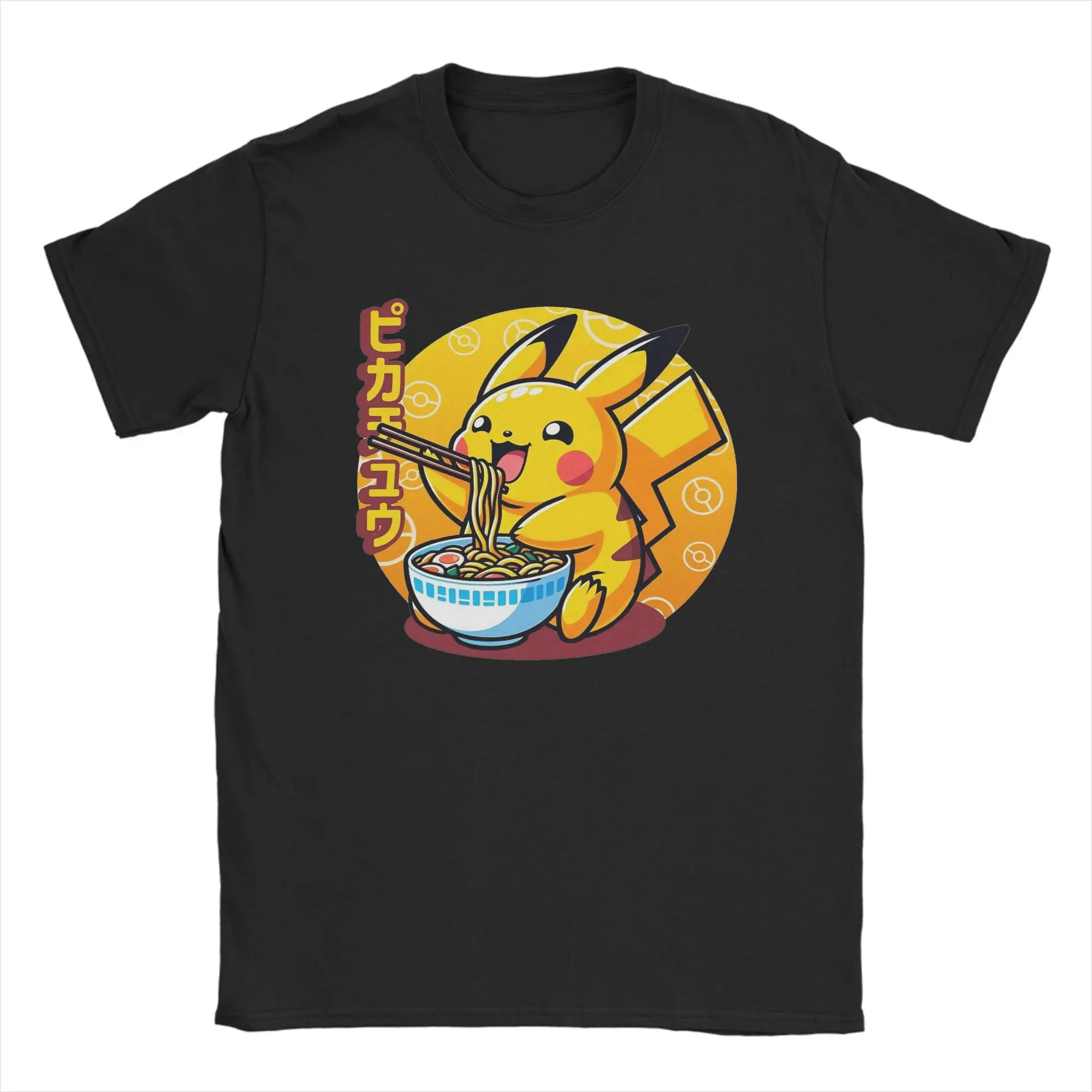 Pokemon T-Shirt Herren-T-Shirt aus reiner Baumwolle, lässiges T-Shirt mit Rundhalsausschnitt, kurzärmelige Kleidung, Sommer, Sport, lässiges Oberteil mit halben Ärmeln