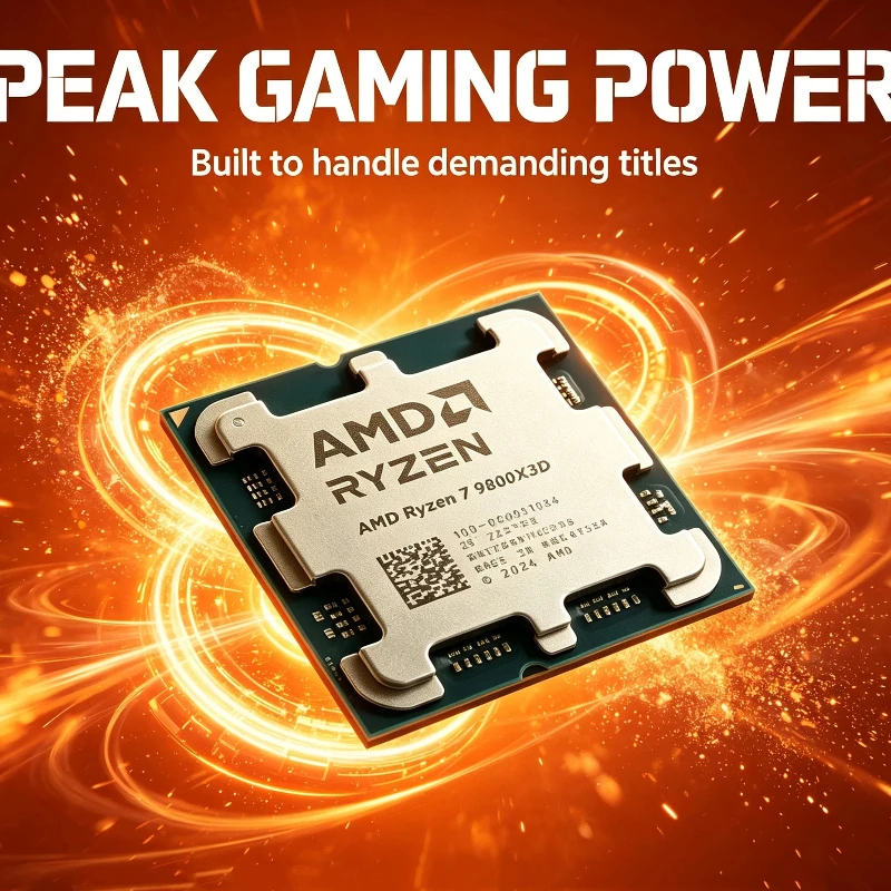 Gaming CPU AMD Ryzen 7 9800X3D 8‑Core 16‑Thread 4.7GHz 96MB 3D V‑Cache Socket AM5 DDR5 4NM 120W Without Cooler