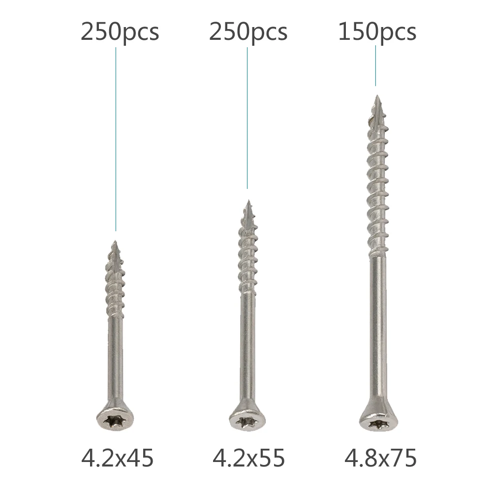 Viti per legno Torx Slot 316 viti per cartongesso in acciaio inossidabile viti per ponte accessori per montaggio Hardware in legno viti