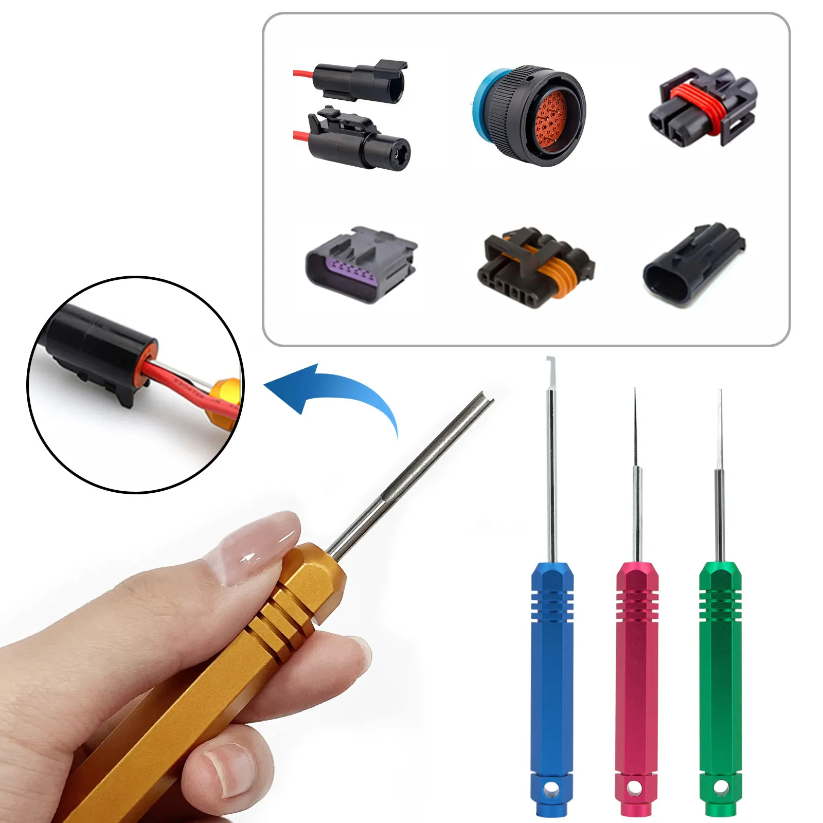 Car Terminal Removal Tool Kit for Weather Pack Metri Pack Series Connector Harness Terminals and Crimp Removal Tool KIT