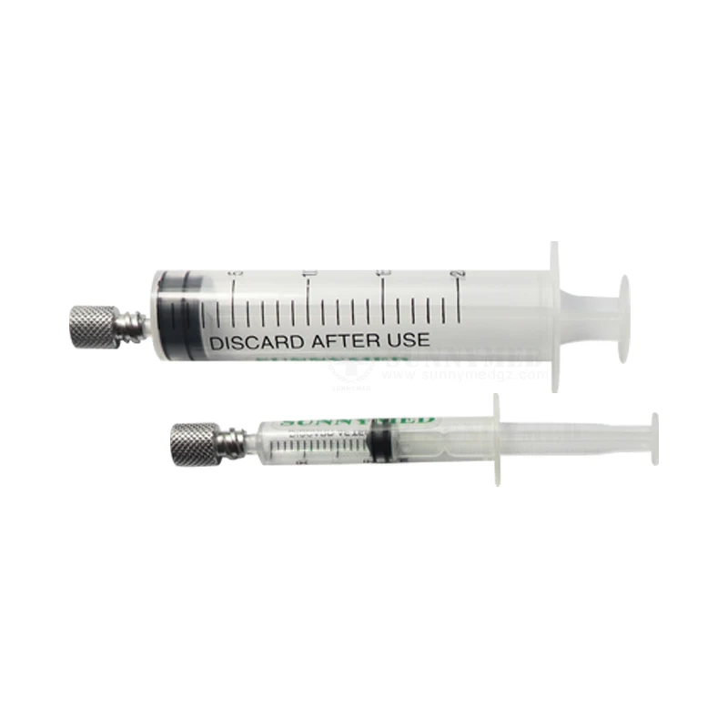 Syringe tubes metal syringe caps option plastic luer slip disposable syringe