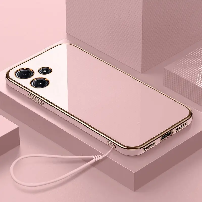 For Realme C53 Case Realme N53 C51 Realme Note50 Case Straight frame Square Plating Silicone Back Soft rubber cover