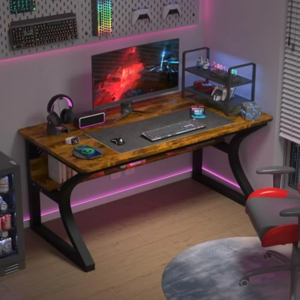 47.2 x 23.6 In Computer Desk Study Table PC Desk w/Storage for Home Office | Office Desk w/Storage for Bedroom, Work