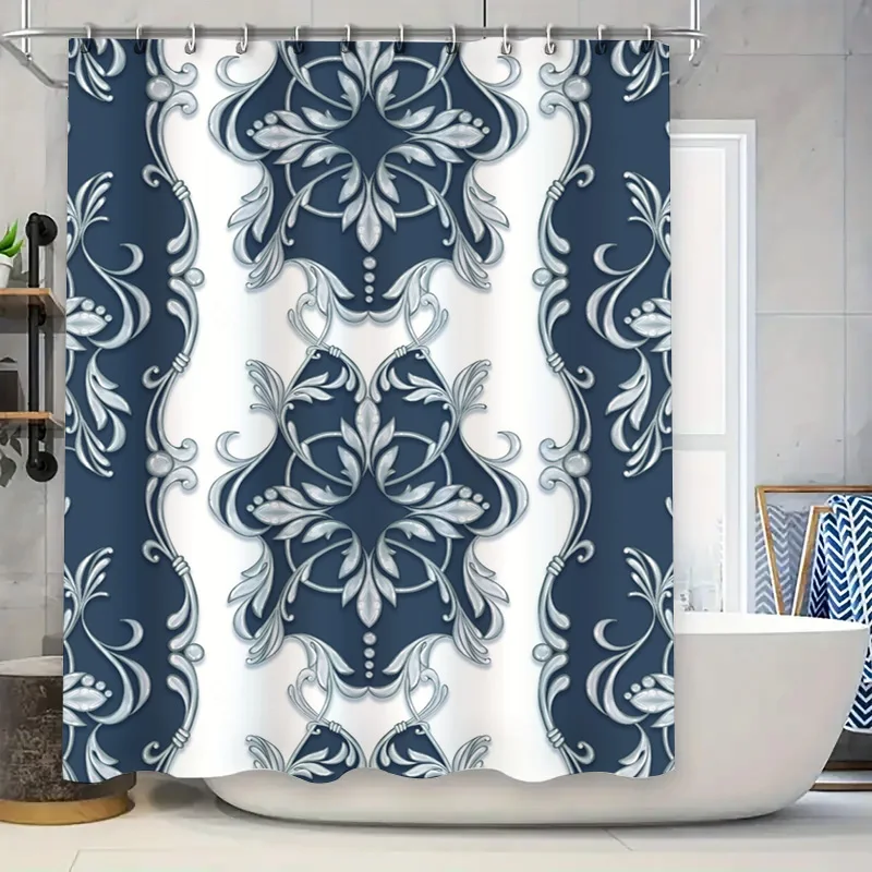 

Beach Shower Curtain with Palm Tree Print for Bathroom Decor Blue Ocean Water Sports Scene Waterproof Fabric Customizable Size A