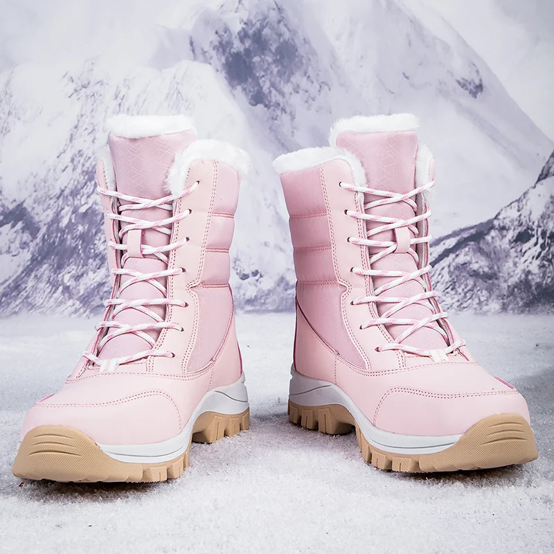 YISHEN Snow Boots Women Casual Winter Warm Plush Lining Non-slip Boots Platform Chunky Shoes Outdoor Waterproof Femmes Bottes