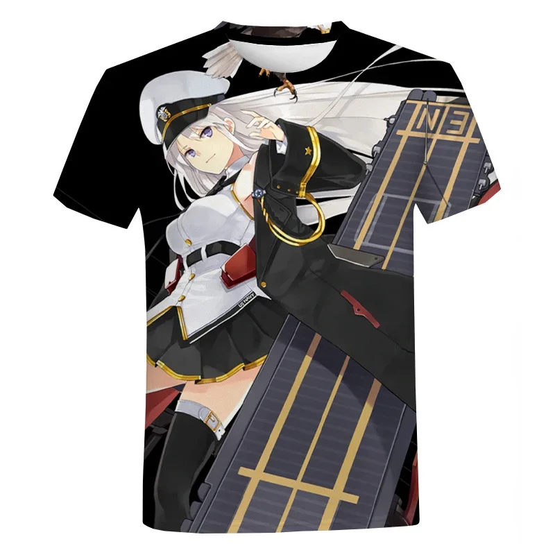 Anime Azur Lane T-Shirts Game Beach Sexy Girls 3D Printed Streetwear Men Women O-Neck Oversized T Shirt Harajuku Kids Tees Tops