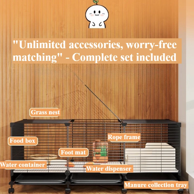 Special dwarf rabbit transparent display cage for indoor pet toilet villa Dutch guinea pig hamster With tray for easy cleaning