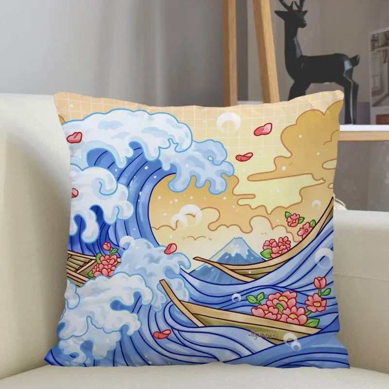 Musife Japanese Style Illustration Pillowcase Sofa Decorative Cushion Cover Pillowcase Home Decor Drop Shipping Wholesale 12.15