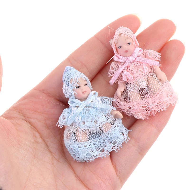 New 1:12 Dollhouse Miniature Cute Baby Doll People Model Body Joints Moveable Doll