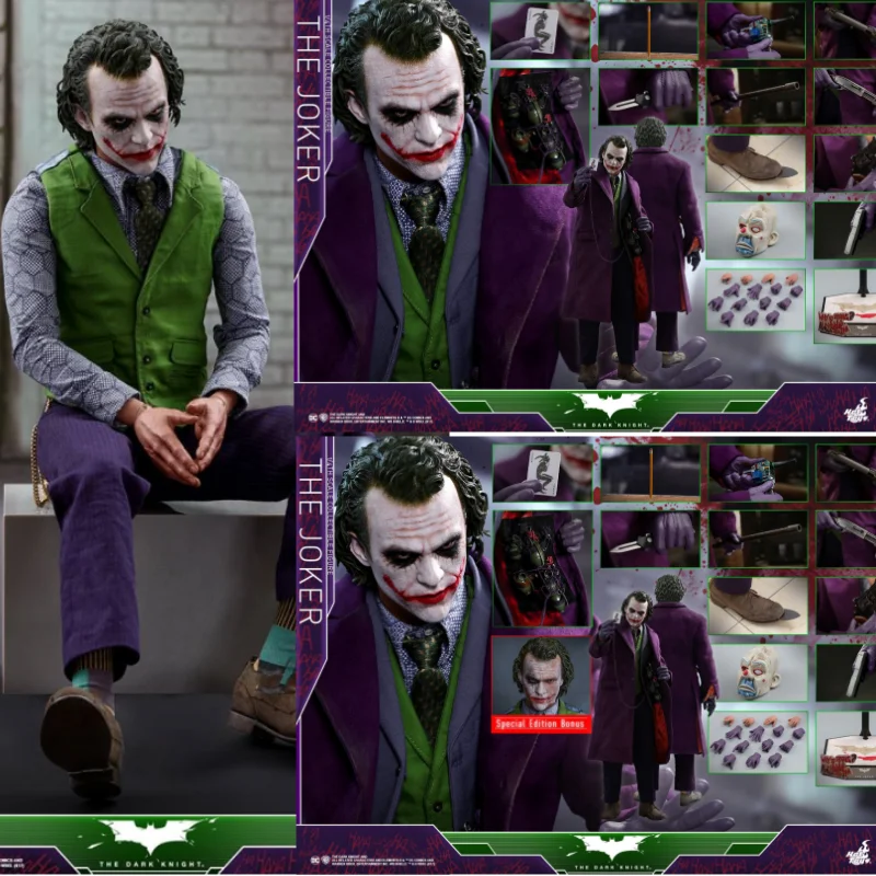 original HotToys Ht Qs010 The Joker Action Figure 1/6 Joker Anime Figures Statue Double Head Carving Deluxe Edition Collect Toy