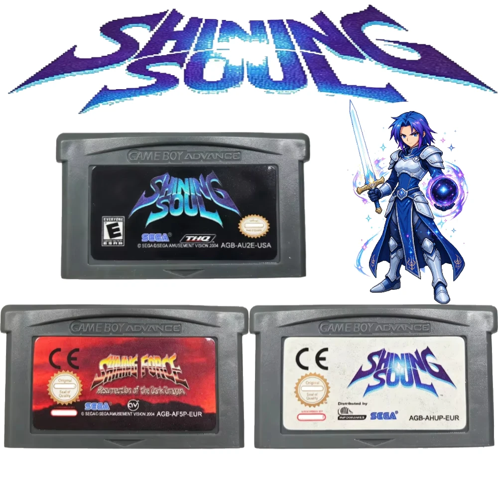 GBA Game Card Shining Soul 1 2 Force Resurrection Dark Dragon Gameboy Advance Cartridge English Retro RPG Action Adventure Gift