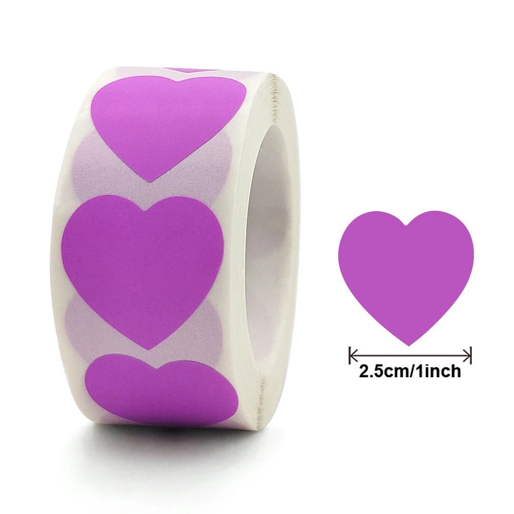 500Pcs Runde Herz Blank Handgemachte Aufkleber 1 zoll See Blau Rosa Papier Aufkleber Schreibwaren Aufkleber Partei Geschenk Dekorationen Etiketten – Detail 15
